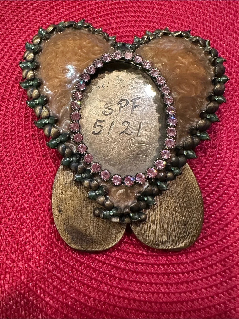 Jay Strongwater enameled and adorned with pink Swarvoski crystals